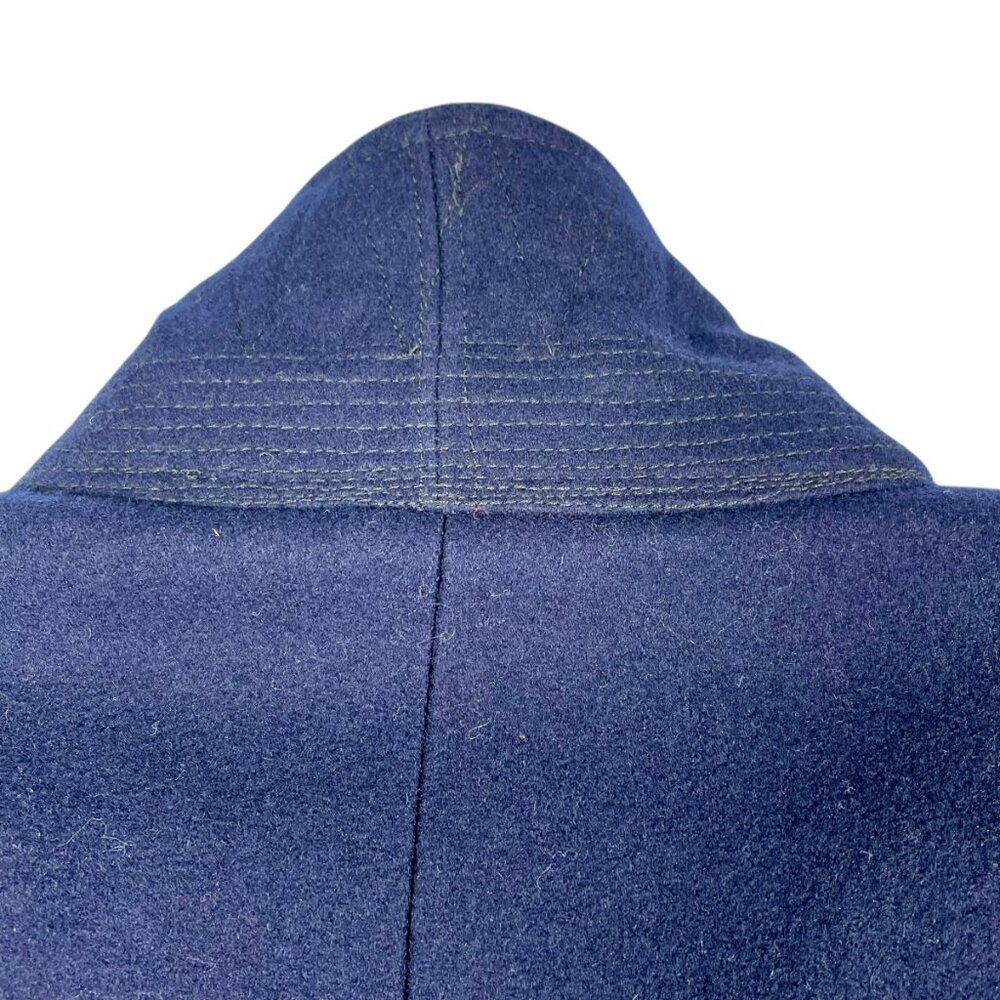 Bespoke Vintage Wool Blazer Youth 12–14 Navy Hand Tailored Jacket - Picture 10 of 12